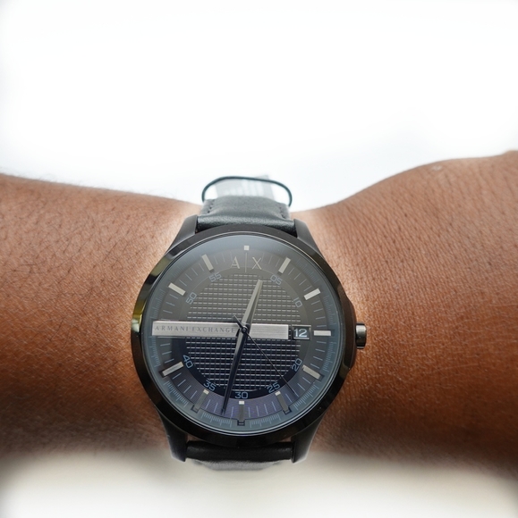 ARMANI EXCHANGE BLACK TEXTURED DIAL WATCH - Picture 2 of 6